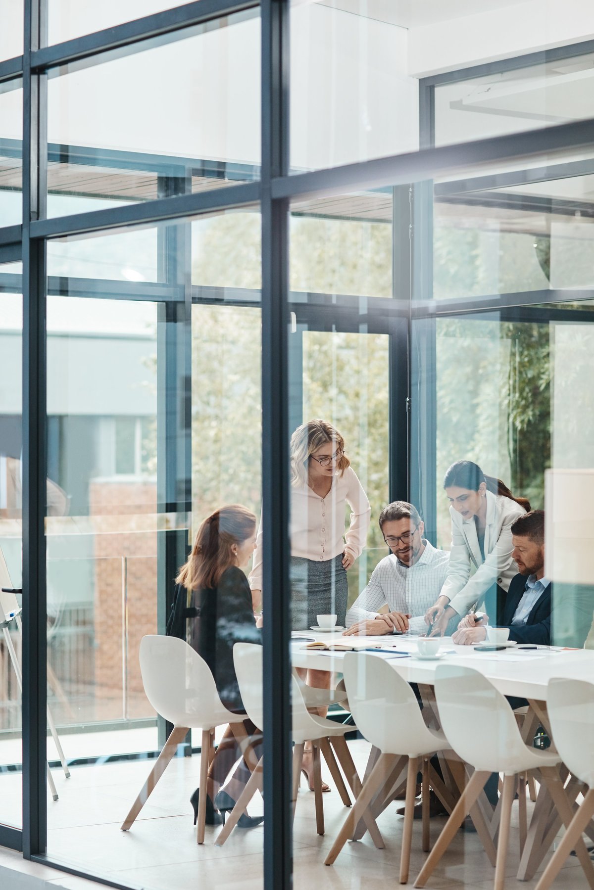 Businesspeople having a meeting in an office